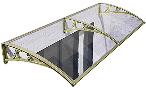 ASHILD Außenabdeckung, Tür, Fenster, Terrasse, Veranda, Markise, Aluminiumhalterung, Terrasse, Garten, Überdachung, Regenschutz, Schutz für Haustür, Balkon, Garagendach (Farbe: transparent, Größe: