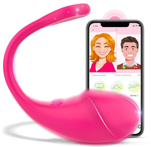portable Vibrateur à distance app vibrateur de point G Oèuƒ Vibr𝗮nt Femme sans Fil pour C𝓸𝓾pl𝓮 Tèłecommande,O𝓮𝓾f de M𝓪ss𝓪ge en Silicone Masseur Portable 10 Fréquences