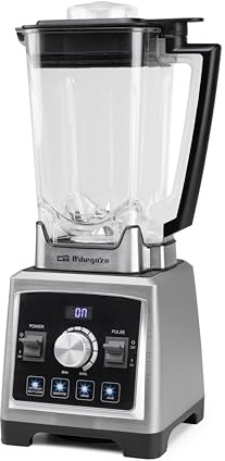 Orbegozo BV 9800 Batidora de Vaso Profesional 1500W con Motor AC 100% Cobre, Jarra Tritán 2L, 8 Velocidades, Display LED, Pica Hielo, 5 Programas, Cuchillas Inox y Función Pulse