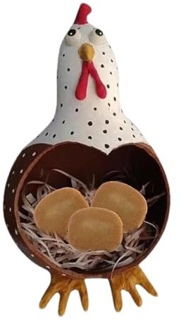 Zasdvn Portauova di gallina, contenitore per uova, divertente organizer per uova, design gallina, decorazione da tavolo per la casa per riporre snack, uova e verdure