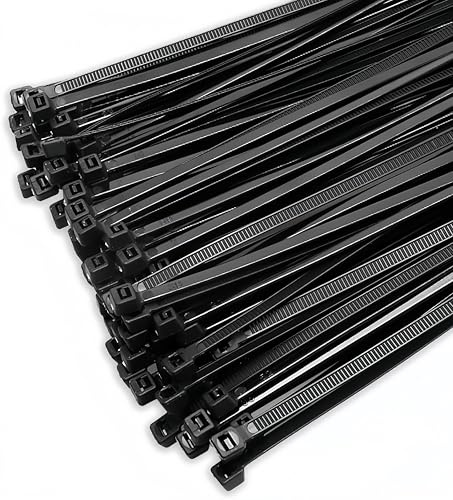 1000 Stücks Kabelbinder Schwarz 200mm X 4.8mm, Kabelbinder UV Beständig für Innen Und AußEnszenen Geeignet