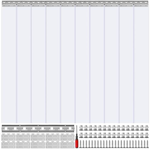 VEVOR PVC Strip Door Curtain, 84 Height x 60 Width x 0.08 Thickness, Clear Plastic Strips With 50% Overlap for Walk in Freezers, Coolers & Warehouse