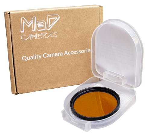 MaD Camera - Filtre de Correction Orange foncé 52 mm - Réduit l'éblouissement et améliore Le Contraste - Filtre d'objectif d'appareil Photo Premium pour Reflex numériques