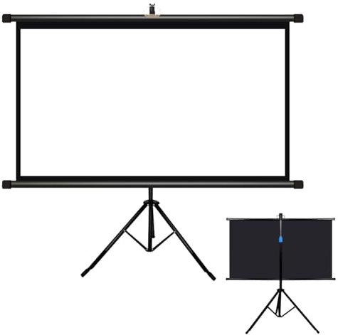 Hoiweqr 60/72 Zoll Stativ-Leinwand, 4K Full HD 3D Beamerleinwand mit Stativ, Mobil Transportable Leinwand, Projektion Leinwand, Hoher Kontrast, Arbeit Bei Umgebungslicht(16:9,60in)