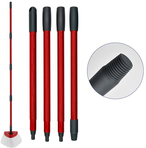 Mango de repuesto para fregona compatible con Vileda Turbo Spin Mop EasyWring ajustable 4 piezas barra extraíble