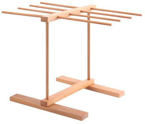 Séchoir à Pâtes Amovible, Cintre de Séchage de Nouilles en Bois, Séchoir à Spaghetti Réutilisable avec 8 Bras, Support pour Nouilles Fraiches