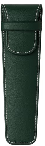 Space Home - Lüfterhalter mit Spange - Lüftertasche aus Leder - Handfächer, Fecher Sommer Hochzeit, Deko für Geburttag, Party, Wedding, Fotografie - Fächerhülle mit Spange - Faltbarer Fächer - Grün