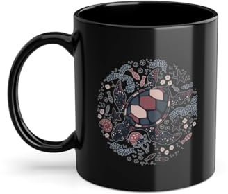 Tartaruga gigante, tazza da caffè, tartaruga, tartaruga, nero (03873W)