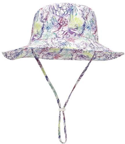Malaxlx Unisex Baby Sonnenhut Kleinkind Kinder Fischerhut Sommerhut Breiter Krempe Strandhut für Mädchen Jungen