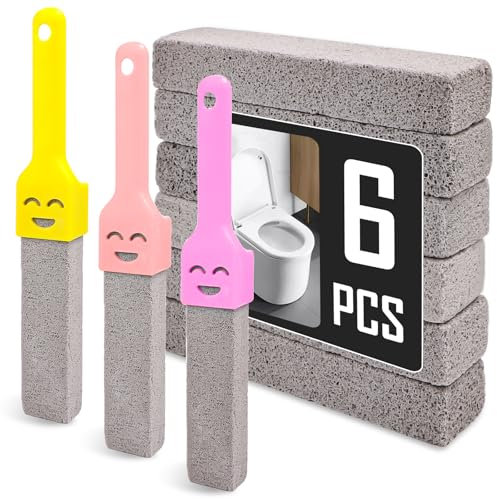 6 pezzi pietra pomice detergente per WC, pietra pomice per la pulizia del WC, pietra pomice, pietra pomice, con 3 manici, per la rimozione di urina, pietra pomice, cura dei piedi, calli