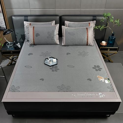 Plegable Esterilla de Bambú de Hielo, Estera de Cama de Bambú, Colchoneta De Ratán Plegable, Colchoneta para Bamboo, Para El Hogar, Escuela, Dormitorio, Jardín, Varias especificaciones(Color F,120cm)