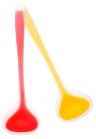 VILLFUL Lot de 2 Louches à Soupe en Silicone Poignée Antidérapante, Cuillères Grandes pour Servir et Cuisiner la Soupe