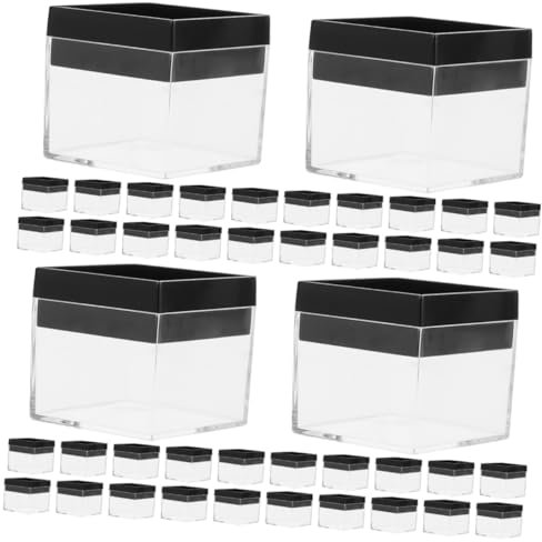 OSALADI 4 Sätze Transparente Plastikbox Aufbewahrungsboxen Fall Stapelbar Dekorativ Marmor Aufbewahrungskorb Schaufenster Sammelvitrine Aufbewahrungsbehälter Für Edelsteine 12 Stück * 4