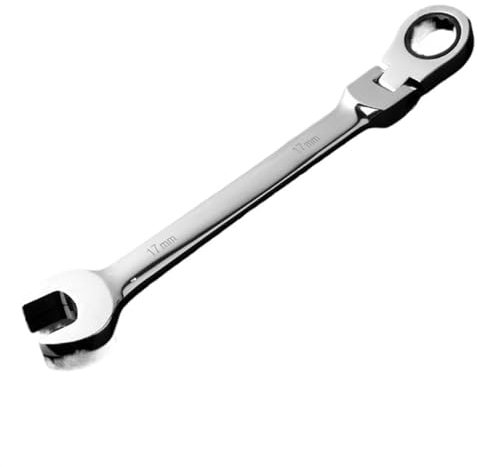 NIRNHYRUR Set di Chiavi Inglesi Combinazione con Testa Flessibile, cricchetto a Doppio Uso, Set di cricchetti combinati. Utensili manuali for Auto.(17mm)