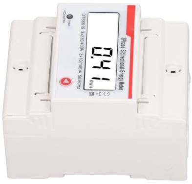 Sorandy 3 Phases 4, Compteur d'énergie Métallique, Affichage LCD, Compteur d'électricité Bidirectionnel Multifonctionnel, Support de Rail DIN Numérique, Testeur 'énergie Bidirectionnel, 3 X 230V