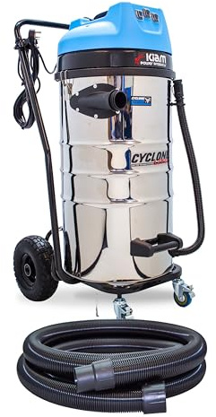 Equip2clean Vacuum Cleaner KV100 Gutter Cleaning System 3600W Triple Motor, Side Entry Cyclonic Inlet, 100L Capacity, Corded Electric Industrial Unit for High-Level Debris Removal (Machine Only)