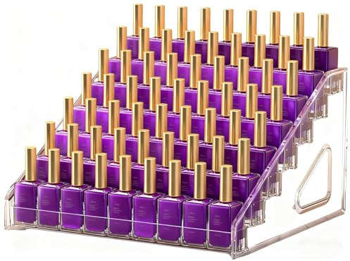 Patravious New 2025 7th Floor Nail Polish Organizer, Acrylic Display Case, Makeup Organizer, Detachable Nail Polish Holder, Convenient Assembly of Transparent Nail Polish Holder Stand