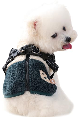 Hundekleidung, Fleece-Haustierkleid, Welpen-Winterjacke, warme, winddichte Konstruktion, leicht zu tragende Funktion, kompaktes Haustierbekleidungsgerät, Outdoor-Gassi-Zubehör für kleine und mittelgro