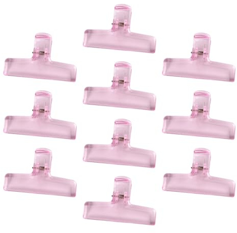 Lot de 10 pinces à papier acrylique transparent pour sacs alimentaires, photos, reçus, planche à dessin, cuisine, bureau