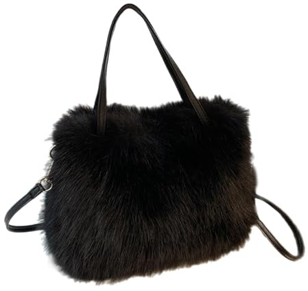 Harilla Bolso de mano peludo, moderno bolso de mano para viajes, ocio, compras, citas y trabajo.