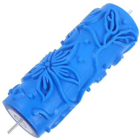 Zerodeko Prägewalze aus Gummi Wanddekor Farbroller mit Blauem Griff für Wand und Deckenanstrich Effizienter und Einfach zu Bedienender Maler Roller für Selbstgemacht und Professionelle