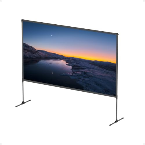 NEBULA 100-Inch Outdoor Projector Screen with Stand, Portable Carry Bag, 16:9 Film Screen, Quick and Easy Setup, Wrinkle-Free and Washable, Durable Aluminium, forOutdoor, Garden, Home Theater