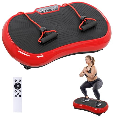 ZENY Viration - Piattaforma per esercizi a casa, piastra vibrante per tutto il corpo, piattaforma fitness con Bluetooth e bande ad anello, attrezzatura per allenamento a casa per perdere peso