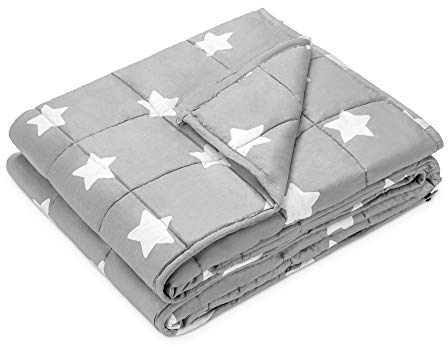 Navaris Gewichtsdecke 135x200 cm 4,8 kg - Bezug aus Baumwolle - 7 Schichten - Decke schwere Bettdecke - Beschwerte Decke Sterne