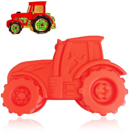 Backform für Kuchen, Traktor, aus Silikon, für Kinder, kann verwendet werden, um Kuchen, Brot, Schokolade, Desserts zum Feiern von Kindergeburtstagen zu machen