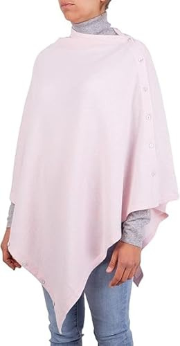 Marenza Poncho Femme Boutonné en Laine & Cachemire – Fabriqué en Italie – Ultra Doux et Polyvalent – 10 Façons de le Porter – Étole, Châle, Gilet, Écharpe, Pull Monobretelle