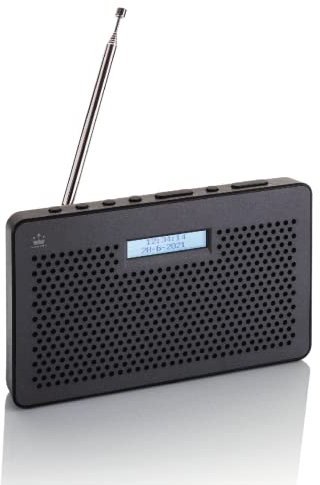 NEWTRO Tragbares DAB Radio (DAB+, UKW, Kopfhöreranschluss, zweizeiligem Display mit Hintergrundbeleuchtung, Senderspeicher, Teleskopantenne) schwarz/dunkelgrau