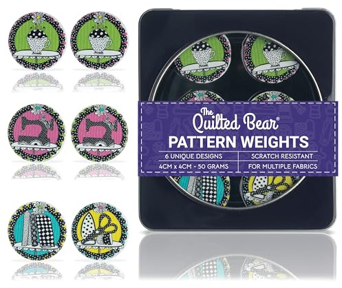 The Quilted Bear Pattern Weight Set – Scratch-Resistant Fabric Weights for Secure Pattern Cutting, Sewing Supplies & Quilting Supplies (Joey Kaufman Heiberg - Dolly Mamas Sewing)