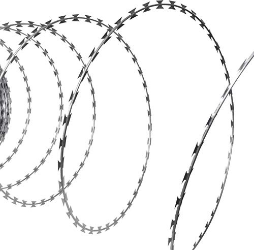 Yumeng Alambrada de Concertina OTAN, Alambre De Espino, Alambre para Cercados, Alambrada para Vallado, Malla De Alambre, helicoidal Acero galvanizado 100 m