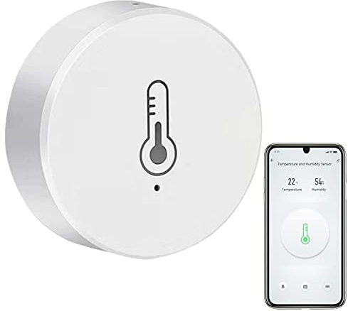 ZigBee Digital Thermometer Hygrometer, Mini Smart Temperatur & Feuchtigkeitssensor mit App Fernbedienung,Raumthermometer luftfeuchtigkeitsmesser mit Alexa Google Home für Home Büro Gewächshaus 1 Stück
