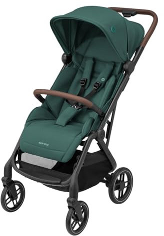 Maxi-Cosi Soho Kinderwagen, 0–4 Jahre, 0–22 kg, ultrakompakt Buggy, Automatischen Einhand-Klappmechanismus, Geräumiger Sitz, 3 Liegepositionen, flache Liegeposition, Essential Green