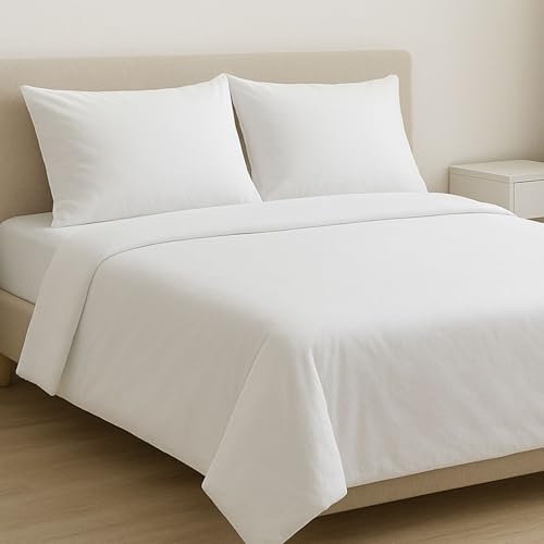 MAXIME MAISON - Completo Lenzuola Una Piazza e Mezza Francese in Cotone Made in Italy, Set Lenzuola 1 Piazza e Mezza con Federe Tinta Unita, Biancheria da Letto Certificata Oeko Tex Standard 100