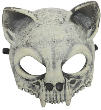Cabilock masque fête de la moitié du visage mascarade crâne d'horreur accessoires de bal animal délicat accessoires de cosplay accessoires de fête squelette vêtements 3d pu