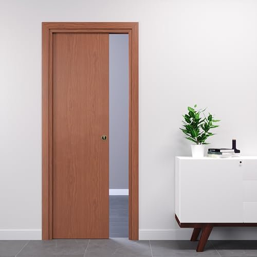 PORTE ITALIANE porta interna porta scorrevole porta a scomparsa porte interne moderne HIGH DENSITY telai legno resistenti all'acqua WATERPROOF varie misure 70x210 serratura cromo Ciliegio