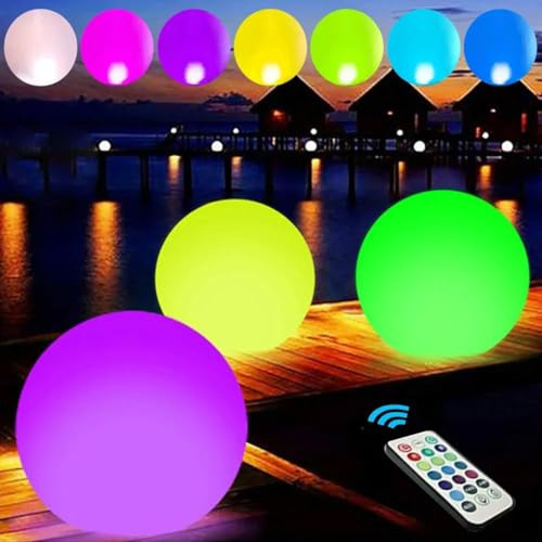 LUCKKY LED Light 16 Colors Luminous Beach Ball, Pool Spielzeug, Aufblasbarer LED Leuchtender Wasserball, Poolspielzeug-LED-Wasserball Mit Fernbedienung für Strand Pool Party Outdoor Spiele