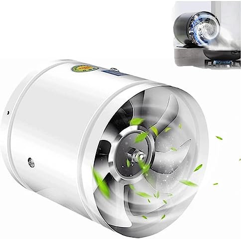 Multi-functional Powerful Mute Exhaust Fan, Portable Kitchen Exhaust Fan, High Velocity Blower, Single Side Embedded Vent Fan for ceiling,Basements, Bathrooms, Kitchens and Attics,Black-6inches (Whit