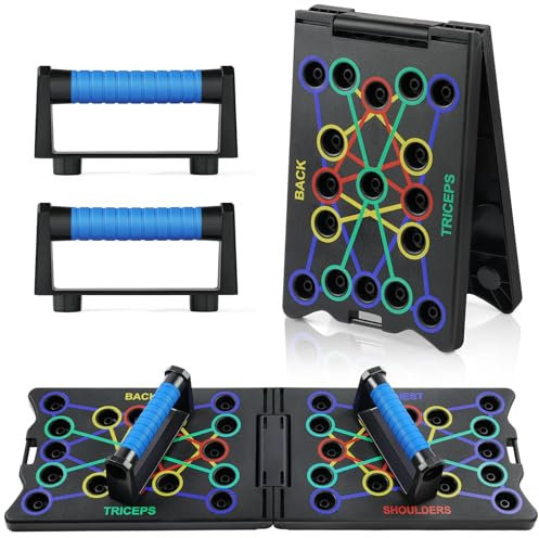 Flintronic Planche Push up 24 en 1, Push Up Board Pliable, Planche a Pompe avec Poignées, Planche Pompe à Domicile Portable pour Pratiquer épaules, Poitrine, Entraînement Complet du Corps