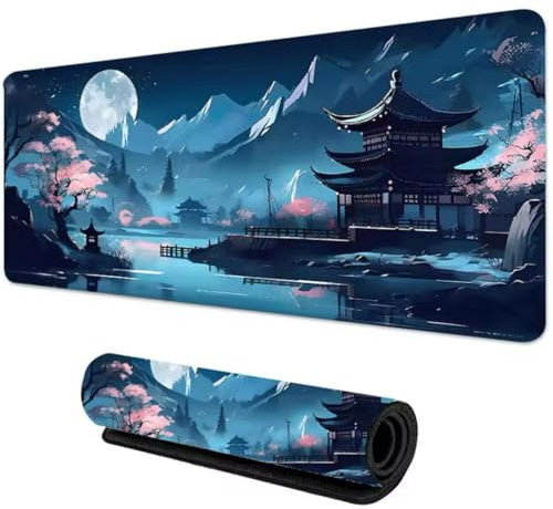 Générique Sakura-Grand - Tappetino per mouse da gioco in gomma, antiscivolo, tappetino da ufficio durevole, bordo ottico per cucito, adatto per ufficio e giochi (80 x 30 cm)