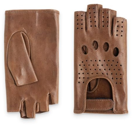 GLOVE STORY Damen-Fingerlose Fahrhandschuhe aus Lammleder Cork Ungefüttert | Luftiges Design & Feines Gefühl | Ideal für Stilvolles Fahren & Authentische Ästhetik