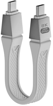 Tipo C da 240 W per Tipo C Cavo A Nastro Morbido USB per Trasferimento Dati Ricarica Rapida 80 Gbps 8K Output per Smartphone Laptop