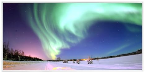 Behaglich Infrarotheizung Bild 800W, Infrarotheizung Wandmontage, 10-18 m² | Betriebstemperatur in 1-3 Min., Energiesparender Heizlüfter, Überhitzungsschutz, TÜV, 10 Jahre Garantie - Polarlichter