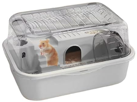 Cage for Hamsters | Double-Layer Hamster Cage Habitat,Small Animal Habitat with Exercise Running Wheel for Dining Resting Playing Gerbil Squirrel Chinchilla