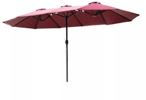 Parasol de jardin et de plage, parasol double avec 10 baleines, protection UV pour jardin, terrasse, événements en plein air – D-455 x 265 cm