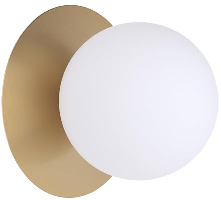 Locadence Pronzo Della Parete LED, G9 Bulb Modern Globe Forma Luce Forma Paralume Vetro Bianco Latte per Il Corridoio Della Camera Letto del Soggiorno (G9 Non Incluso)