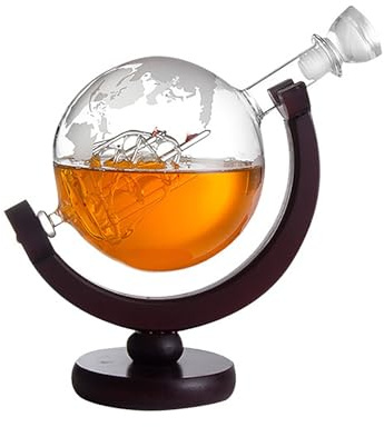 Whisky Karaffe - Globus Dekanter - Whiskey Geschenkset - Geschenke für Männer - Globus Dekanter 850ML