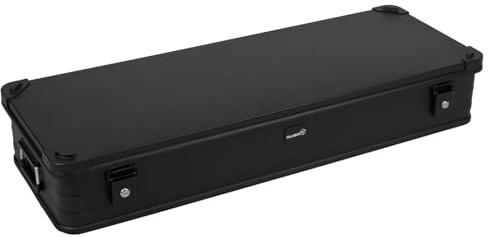 Alubox Alukiste abschließbar E159-17-BLACK - Premium Aluminium Lagerbox 73 Liter - Deckel mit Stapelecken und Gummidichtung - inklusive Schlösser - Bodenmaß E159 - Innenhöhe 17 cm - komplett schwarz